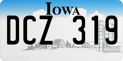 IA license plate DCZ319