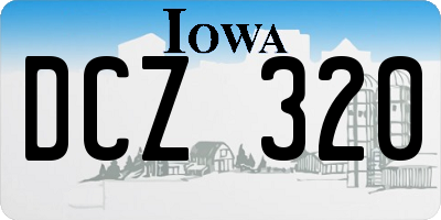 IA license plate DCZ320