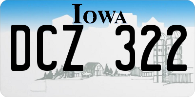 IA license plate DCZ322