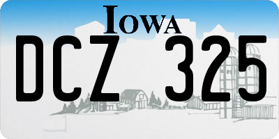 IA license plate DCZ325