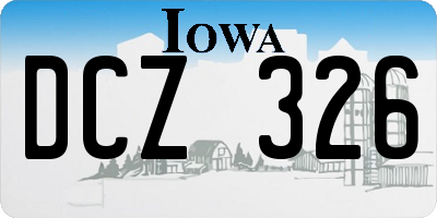IA license plate DCZ326