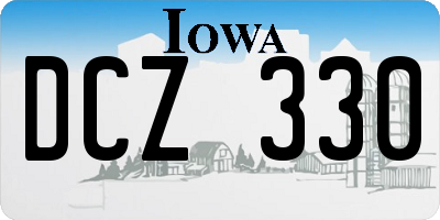 IA license plate DCZ330