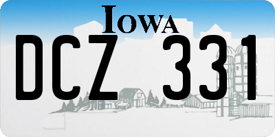 IA license plate DCZ331