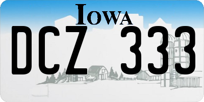 IA license plate DCZ333