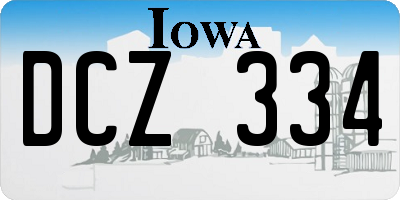 IA license plate DCZ334