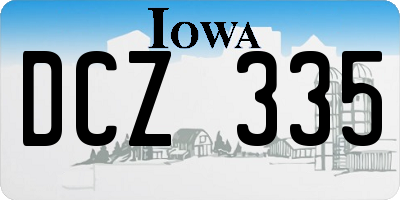 IA license plate DCZ335