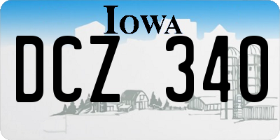 IA license plate DCZ340