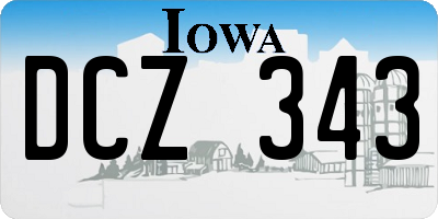 IA license plate DCZ343