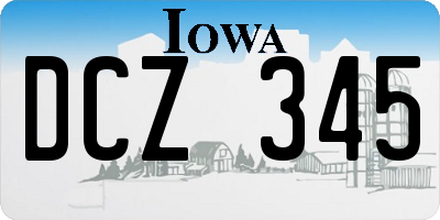 IA license plate DCZ345