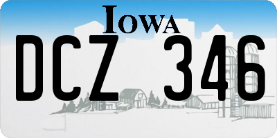 IA license plate DCZ346
