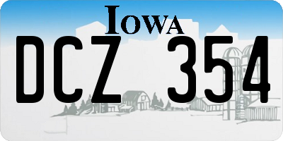 IA license plate DCZ354