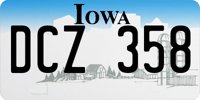 IA license plate DCZ358