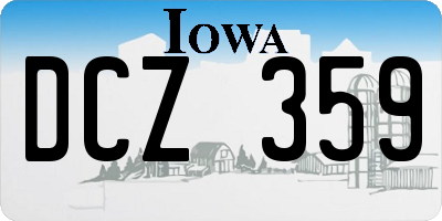 IA license plate DCZ359
