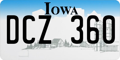 IA license plate DCZ360