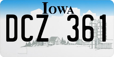 IA license plate DCZ361