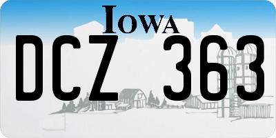IA license plate DCZ363