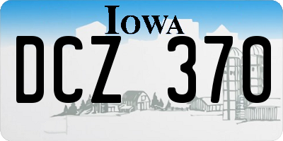IA license plate DCZ370