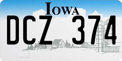 IA license plate DCZ374
