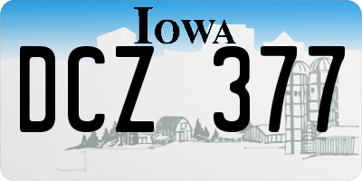 IA license plate DCZ377