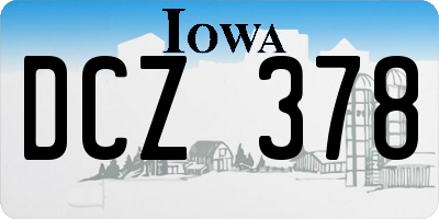 IA license plate DCZ378