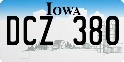 IA license plate DCZ380
