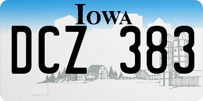 IA license plate DCZ383