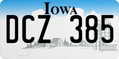 IA license plate DCZ385