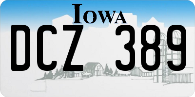 IA license plate DCZ389