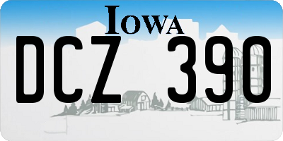 IA license plate DCZ390