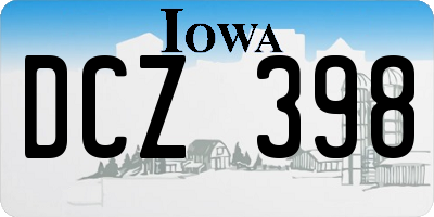 IA license plate DCZ398
