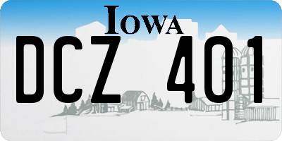 IA license plate DCZ401
