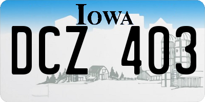 IA license plate DCZ403