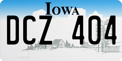 IA license plate DCZ404