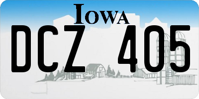 IA license plate DCZ405
