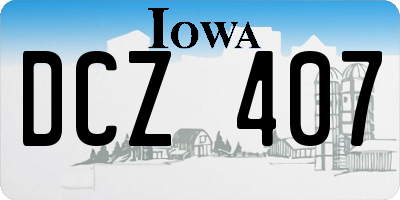 IA license plate DCZ407