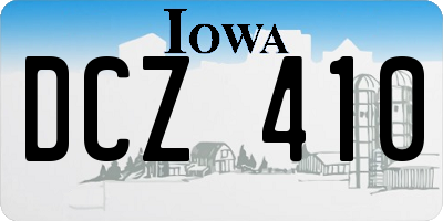 IA license plate DCZ410