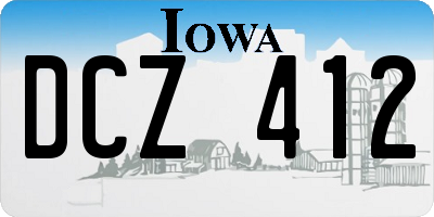 IA license plate DCZ412