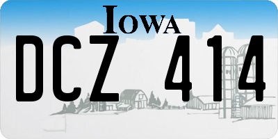 IA license plate DCZ414