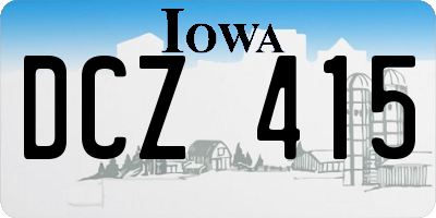 IA license plate DCZ415