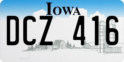 IA license plate DCZ416