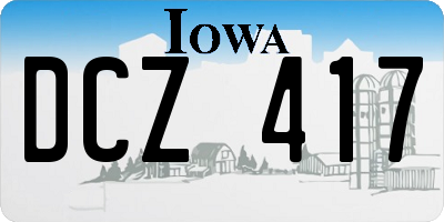 IA license plate DCZ417