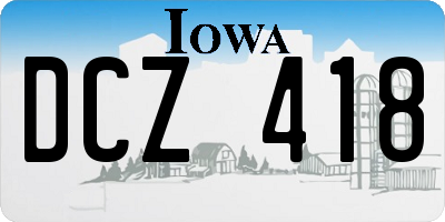 IA license plate DCZ418