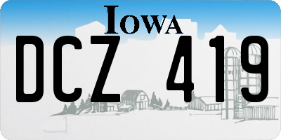 IA license plate DCZ419