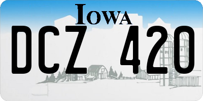 IA license plate DCZ420