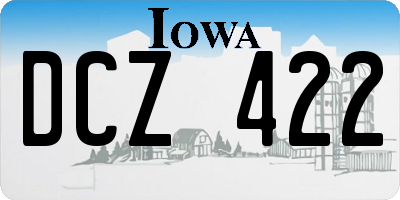 IA license plate DCZ422