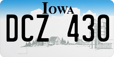 IA license plate DCZ430