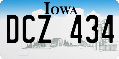 IA license plate DCZ434