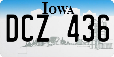IA license plate DCZ436