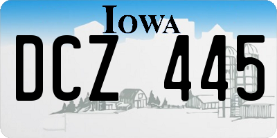 IA license plate DCZ445