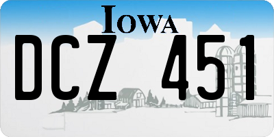 IA license plate DCZ451